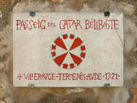 Place dedicated to the Gilhem de Bélibaste Cathar Walk, in Sant Mateu (Baix Maestrat), by Llapisera, CC BY-SA 4.0, https://commons.wikimedia.org/w/index.php?curid=18984143